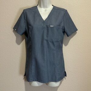 FIGS Technical Catarina Fitted One Pocket Scrub Top, Size XS, EUC